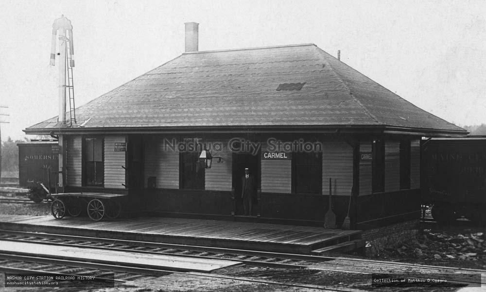 Postcard: Railroad Station, Carmel, Maine